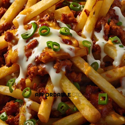Fries with Cheese and Jalapenos