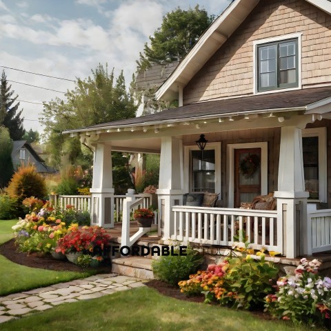A beautifully decorated home with a white picket fence