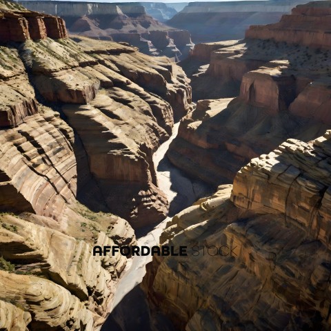 A canyon with a river running through it