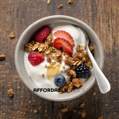 Bowl of Granola with Fruit and Yogurt