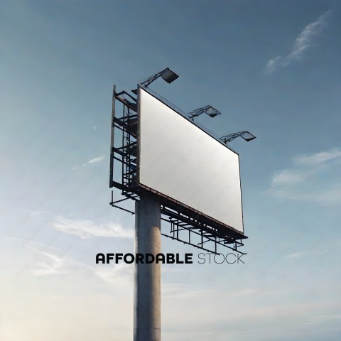 A large billboard with a white background