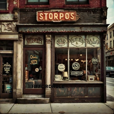 Storpos, a vintage store, on a city street