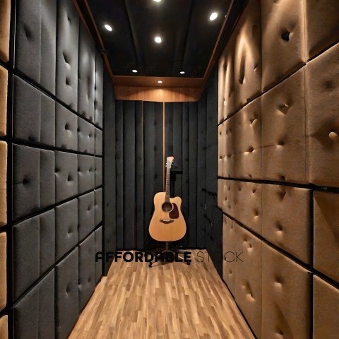 A guitar in a soundproof room