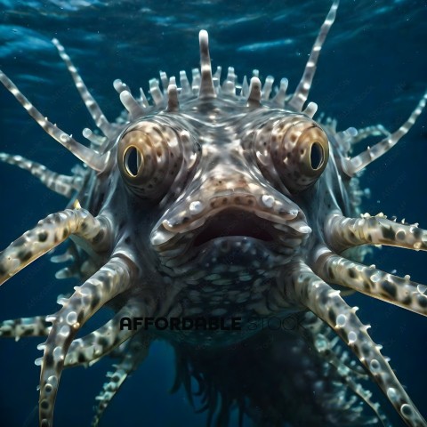 A close up of a sea creature with many tentacles