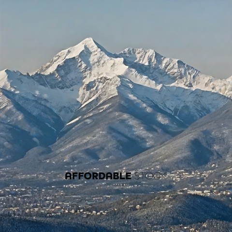 A mountain range with snow on the top