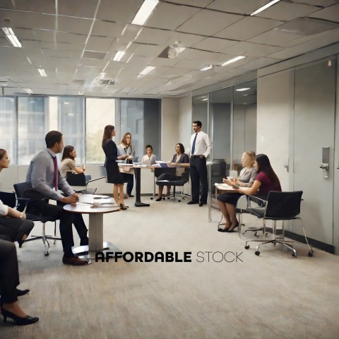 A group of people in a conference room