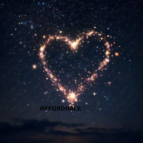 A heart made up of stars in the sky