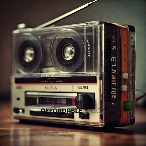 An old fashioned cassette tape player