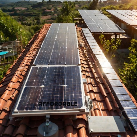Solar Panels on Roof of House