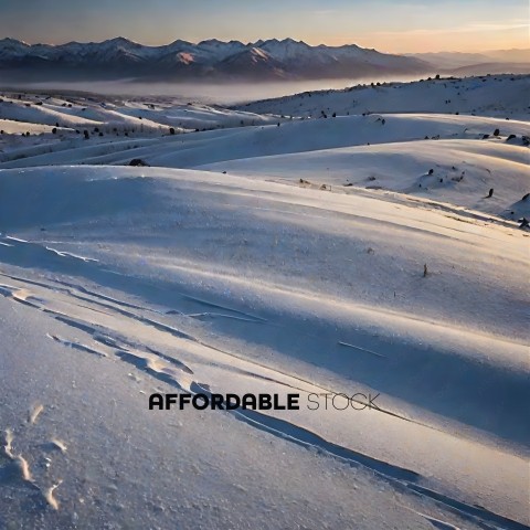 Snowy Mountains with Tracks