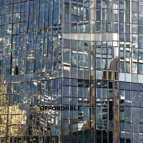 Reflection of a building in a mirrored glass window