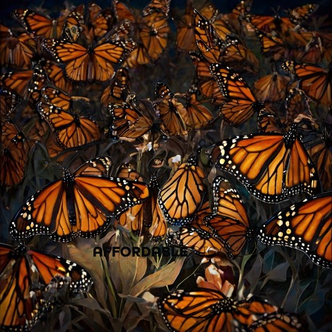 A group of butterflies in a field
