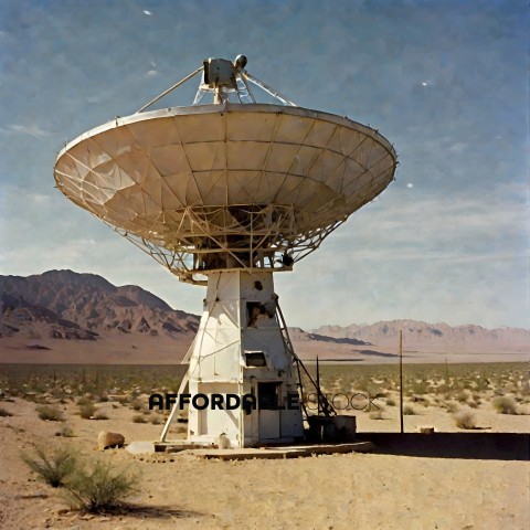 A satellite dish in the desert