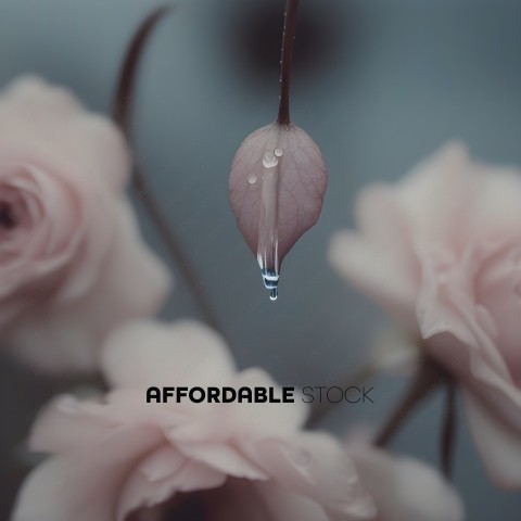 A flower with a drop of water falling from it