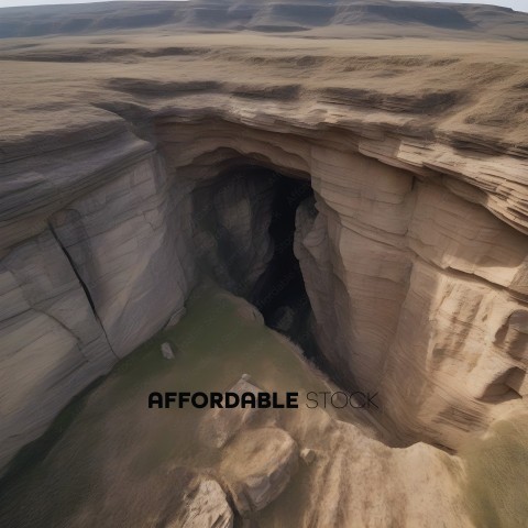 A large hole in the ground with a person inside