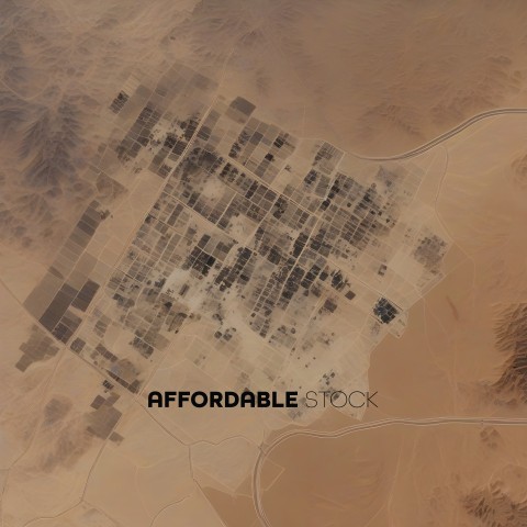 A desert town with a lot of buildings