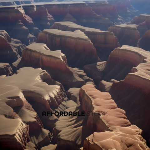 A view of a rocky landscape with a red hue