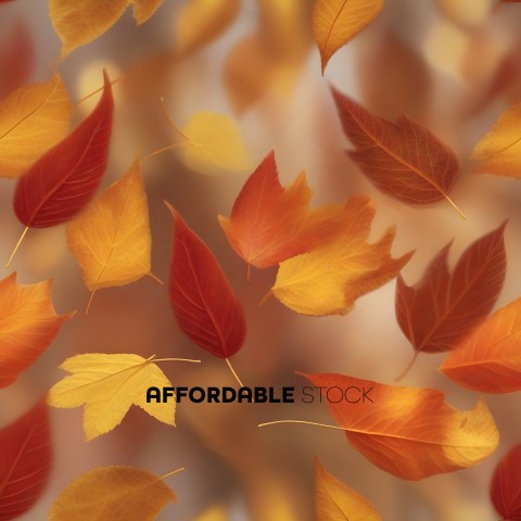 A close up of a bunch of yellow and red leaves