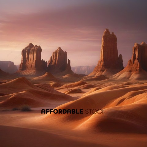 A beautiful desert landscape with rock formations