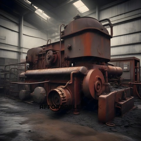 An old industrial machine in a factory