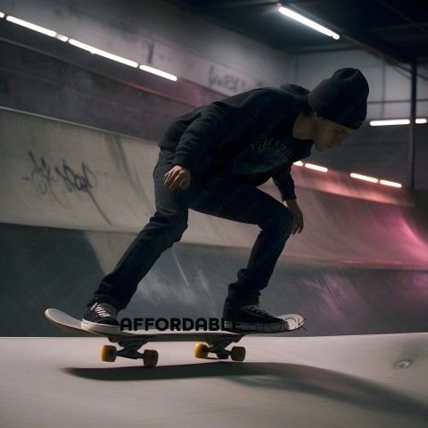 Skateboarder in a skate park