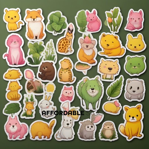 A collection of animal stickers