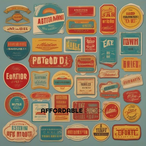 A collection of various food labels