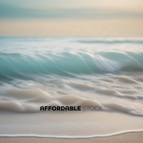 A beautiful beach scene with a wave crashing on the shore