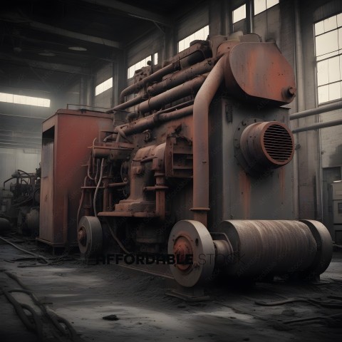 An old industrial machine in a factory