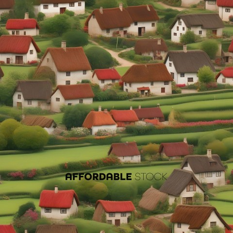 Houses on a hillside with red roofs