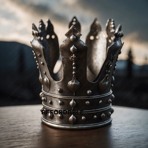 A silver crown with spikes on top