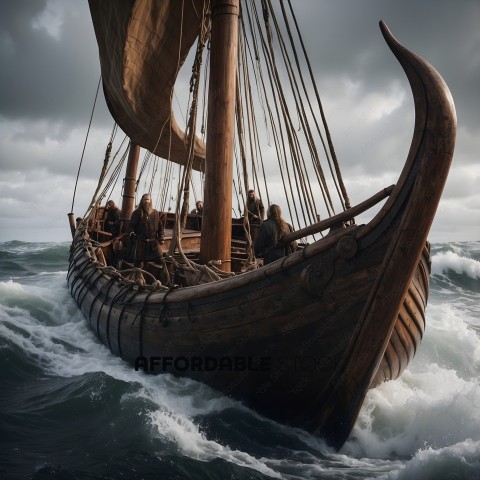 A Viking Ship in the Ocean