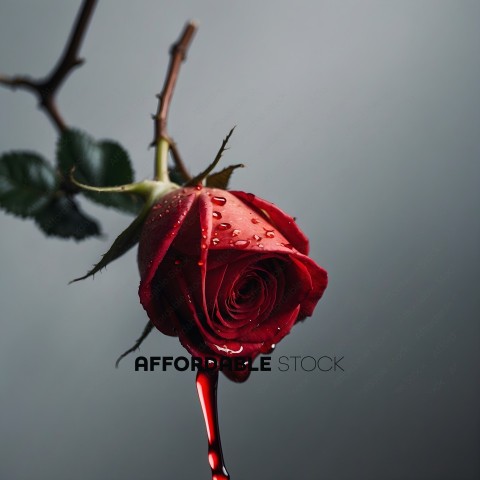 A rose with water droplets on it