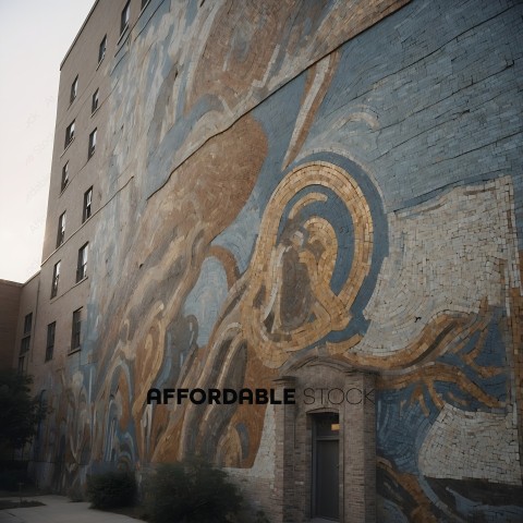 A mural of a bird on a building