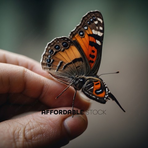 A person holding a butterfly in their hand