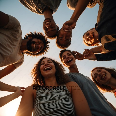 A group of people laughing together