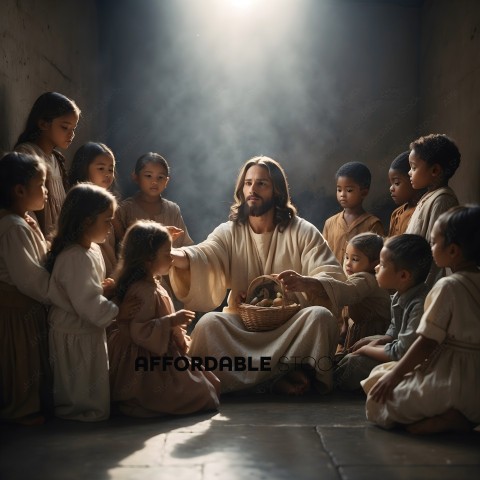 Jesus Feeding Children