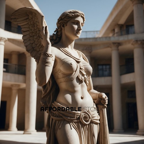 Statue of a woman with wings