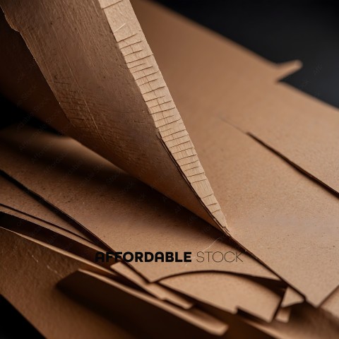 Brown paper with a crease