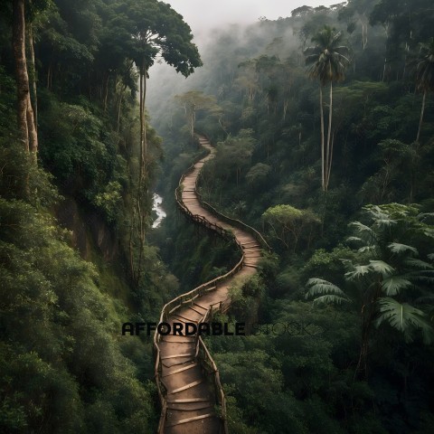 A long pathway through the jungle