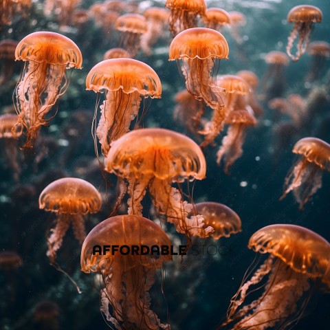 A group of orange sea creatures