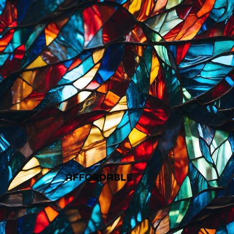 A colorful stained glass window