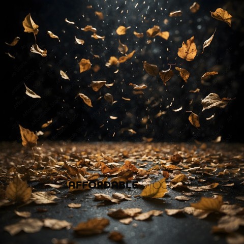 Leaves Falling in the Air