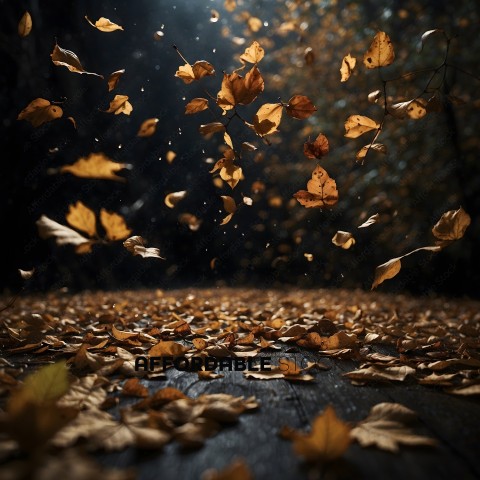Leaves Falling from Tree