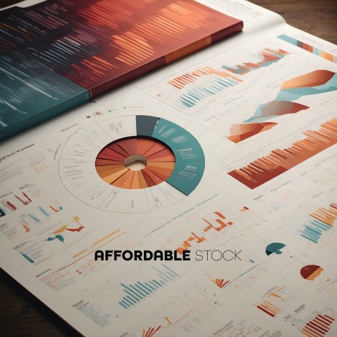 A large poster with a colorful chart of data