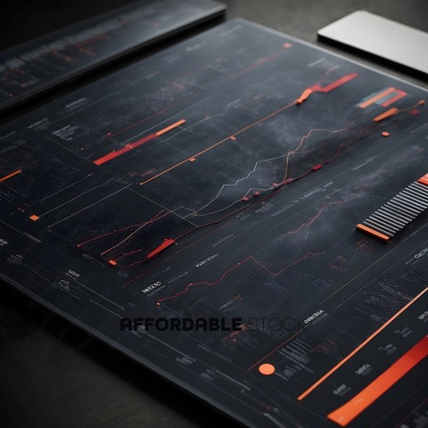 A black and orange graphic design with a computer mouse