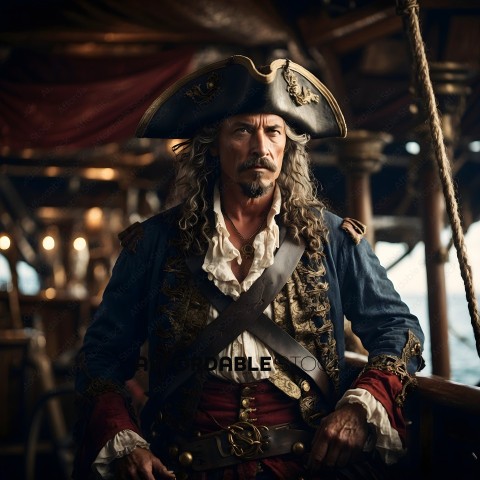 A man dressed in a pirate costume